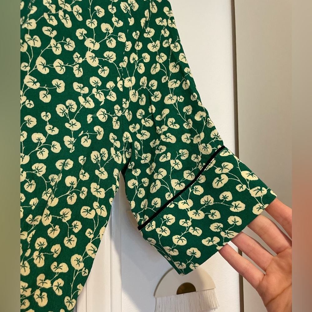 Ganni Green Dalton Crepe Wrap Dress NWT (XS) - Picture 7 of 10